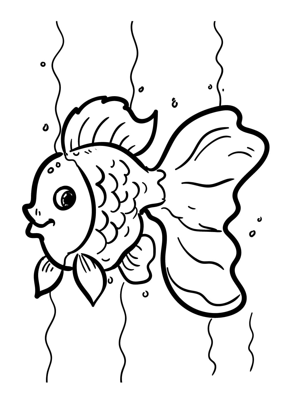 34 Vibrant Goldfishes Coloring Pages Printable 25