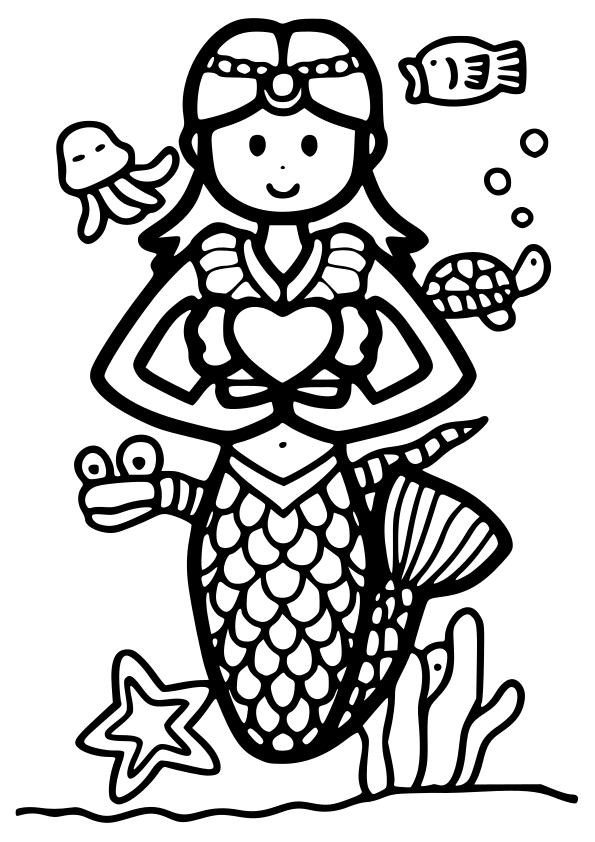 35 Artistic Grayscale Mermaid Coloring Pages Printable 14