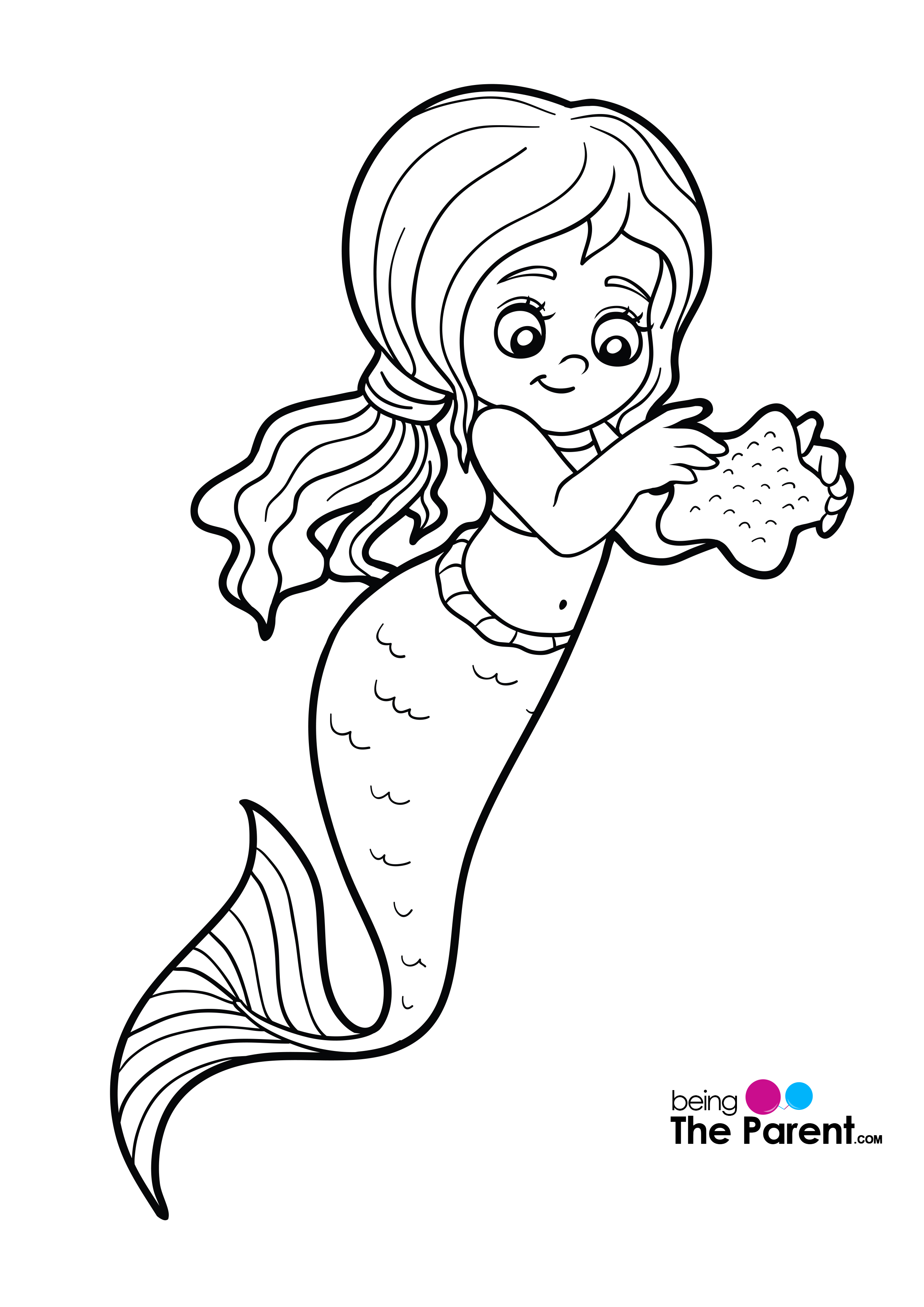 35 Artistic Grayscale Mermaid Coloring Pages Printable 15