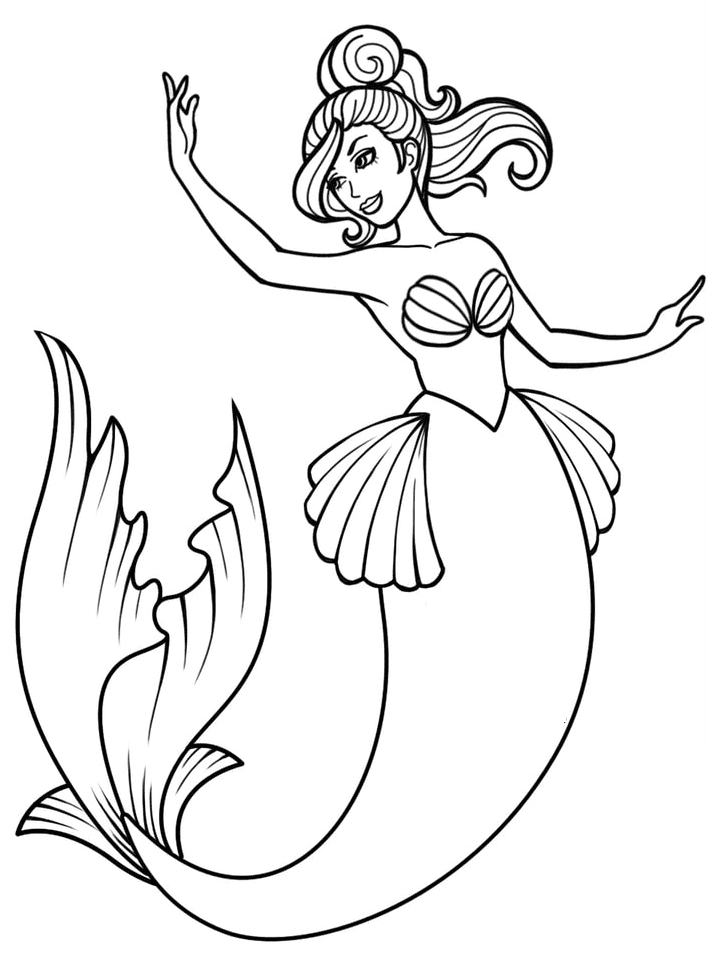 35 Artistic Grayscale Mermaid Coloring Pages Printable 16