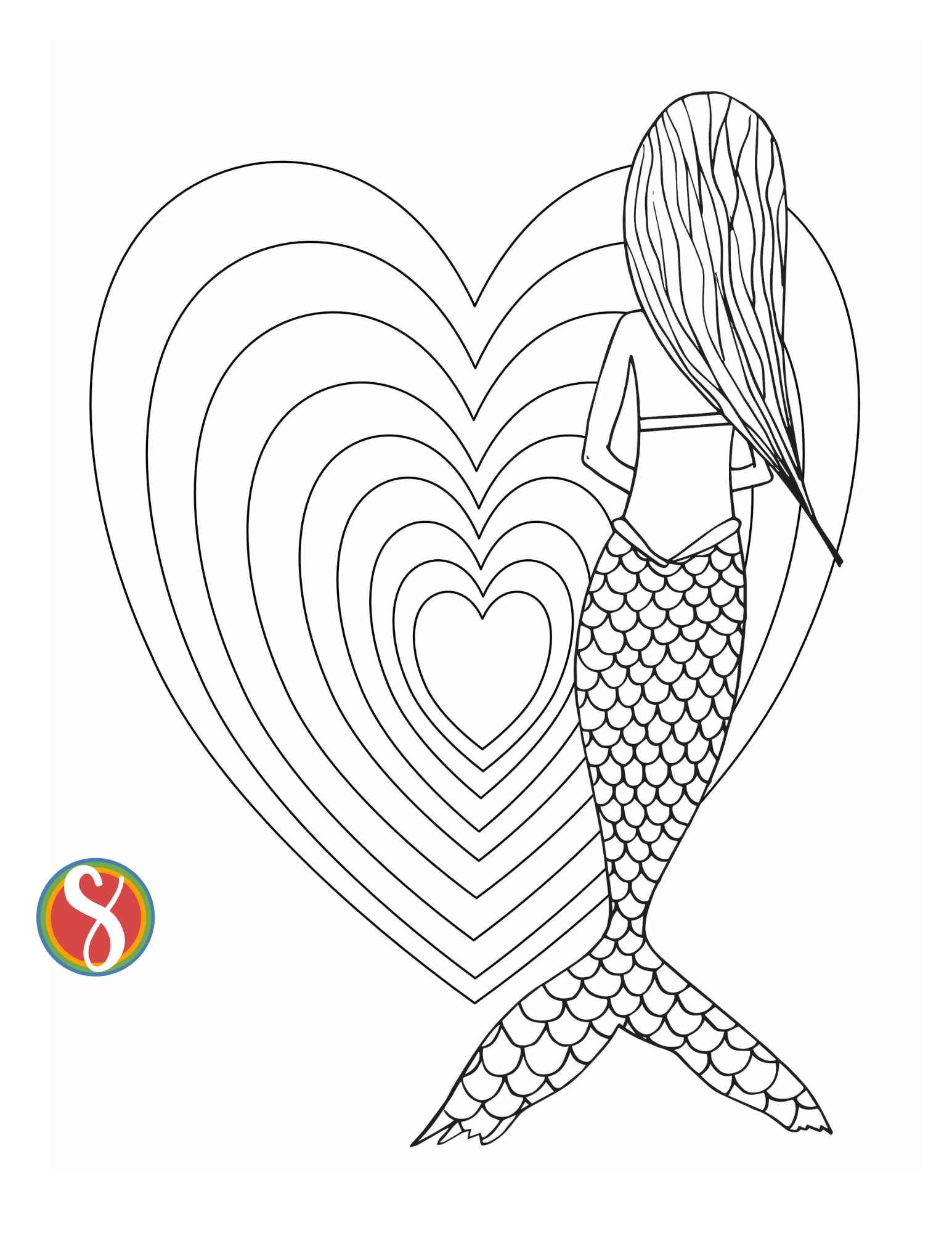 35 Artistic Grayscale Mermaid Coloring Pages Printable 31