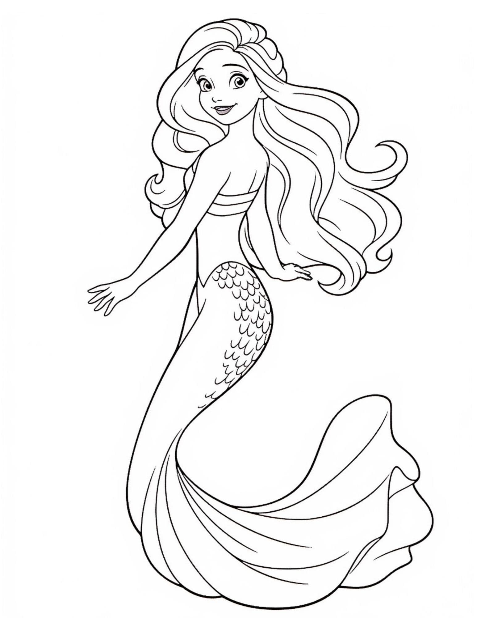 35 Artistic Grayscale Mermaid Coloring Pages Printable 4