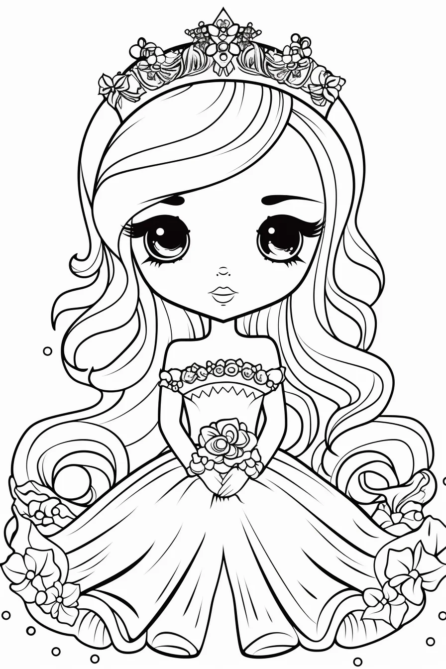 35 Cute Princess Coloring Pages Printable 1