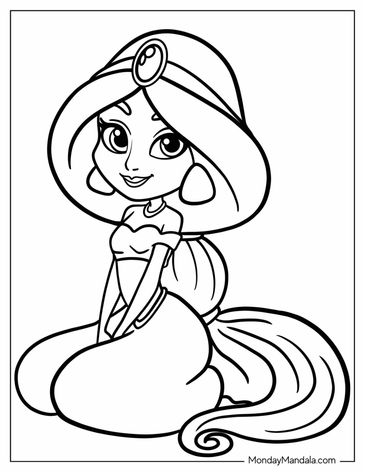 35 Cute Princess Coloring Pages Printable 13