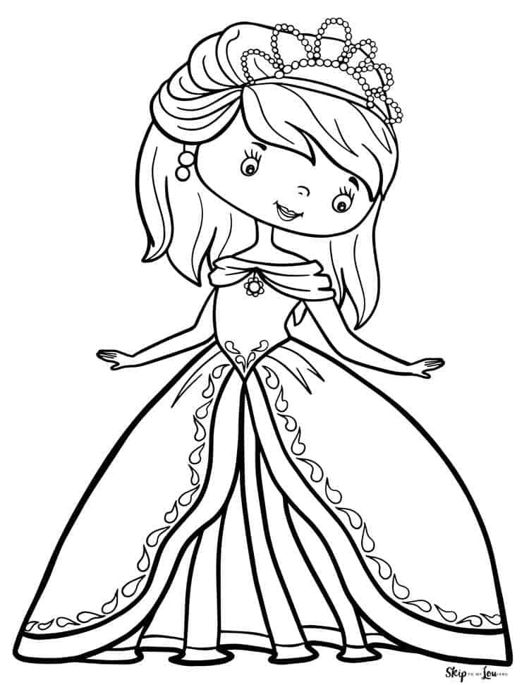 35 Cute Princess Coloring Pages Printable 16