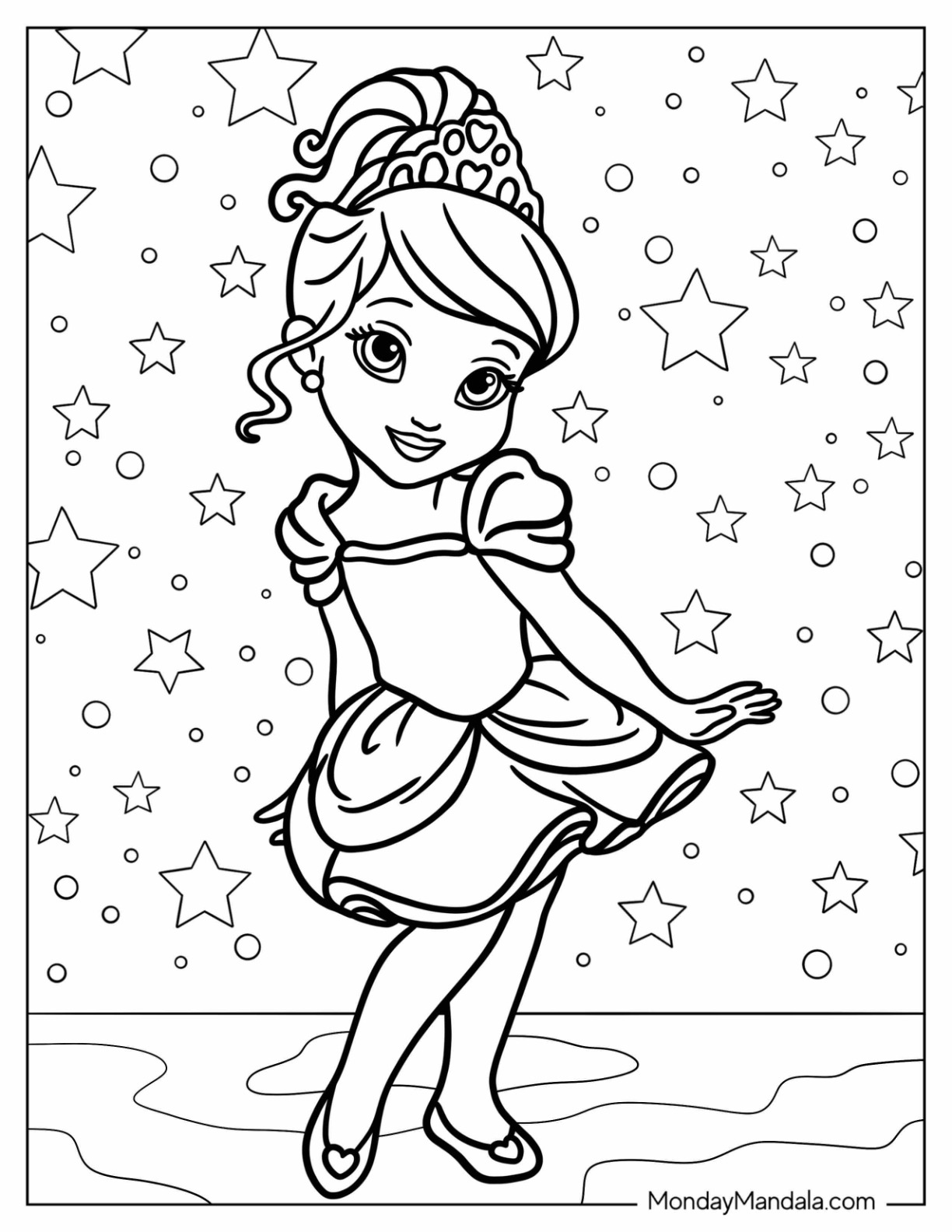 35 Cute Princess Coloring Pages Printable 2