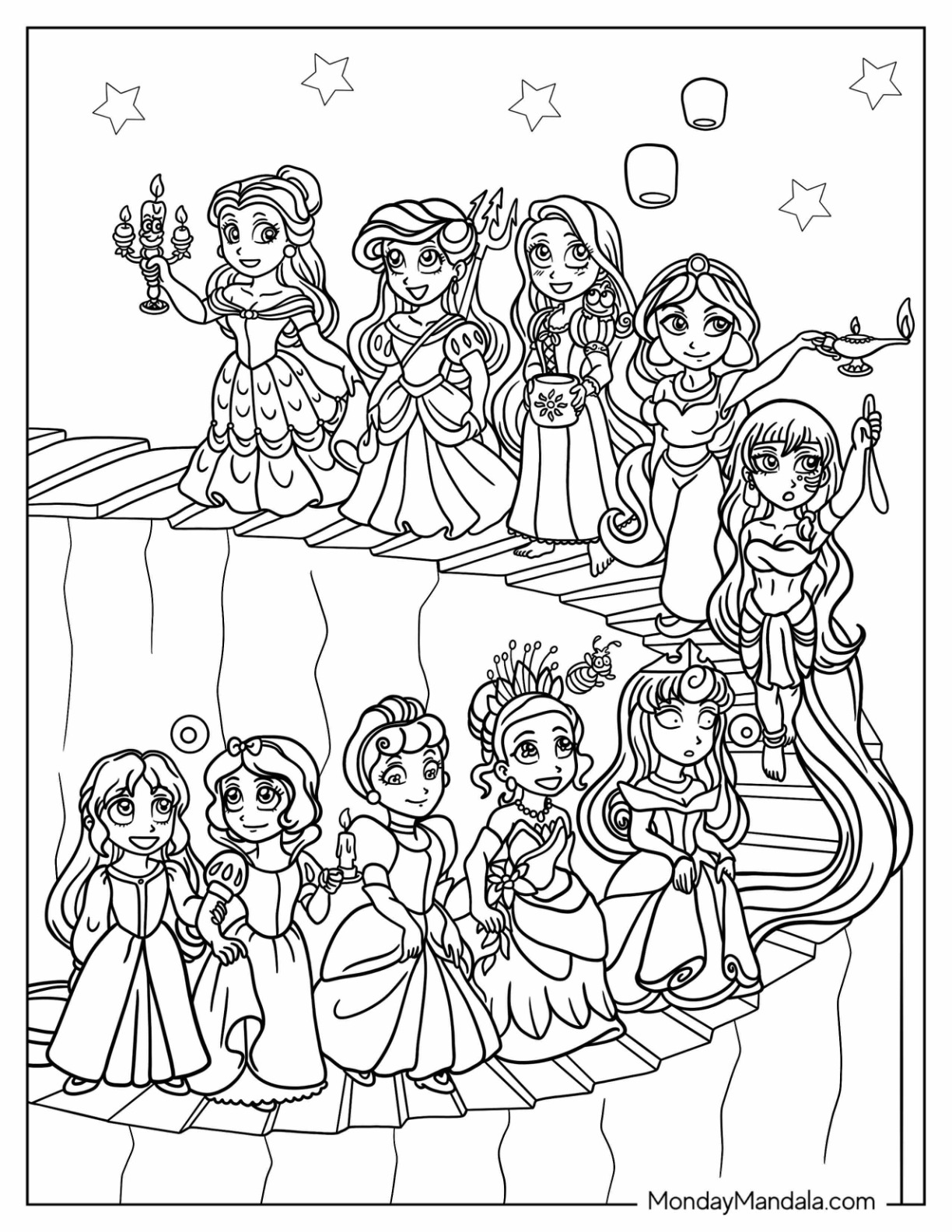 cute princess coloring pages printable jpg