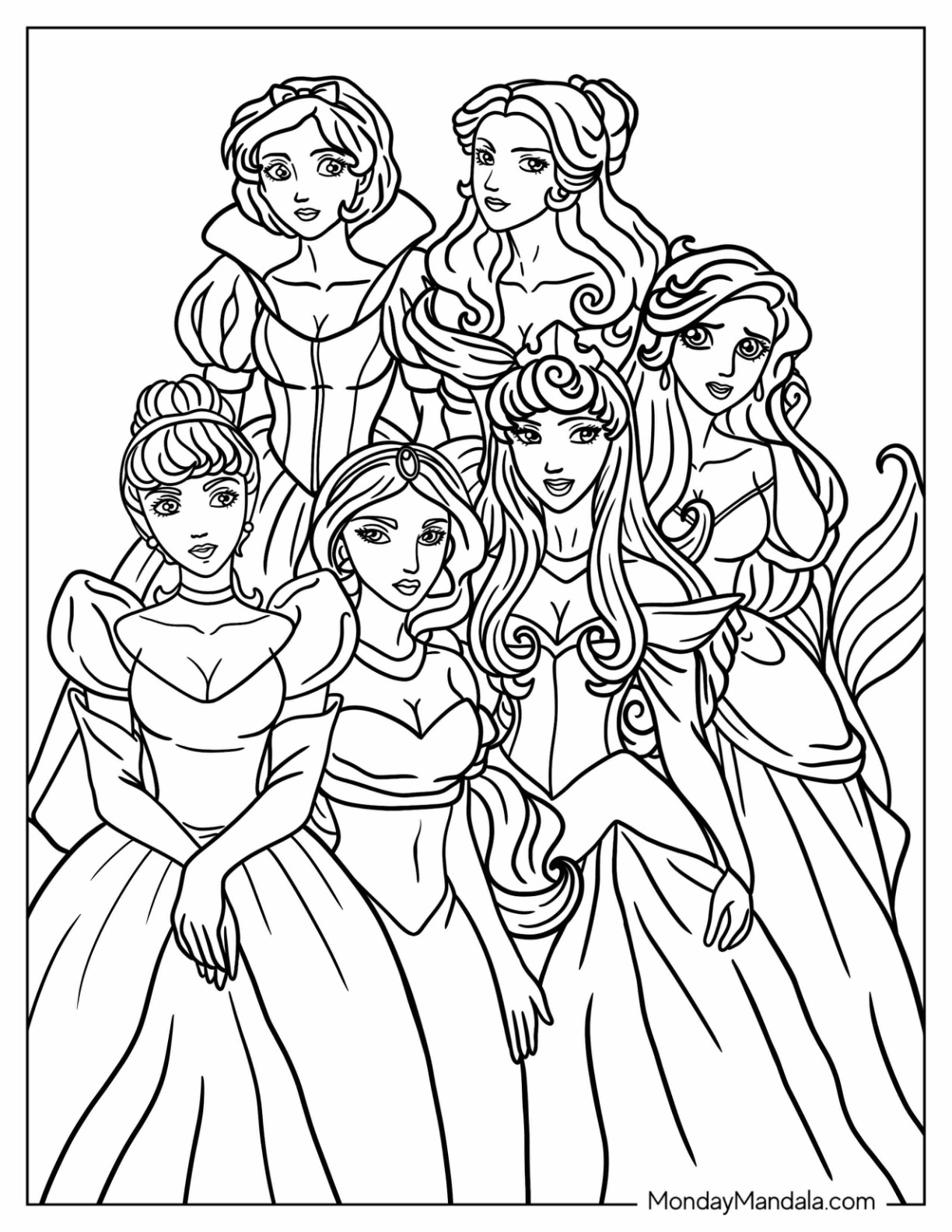 cute princess coloring pages printable jpg