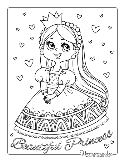 35 Cute Princess Coloring Pages Printable 33