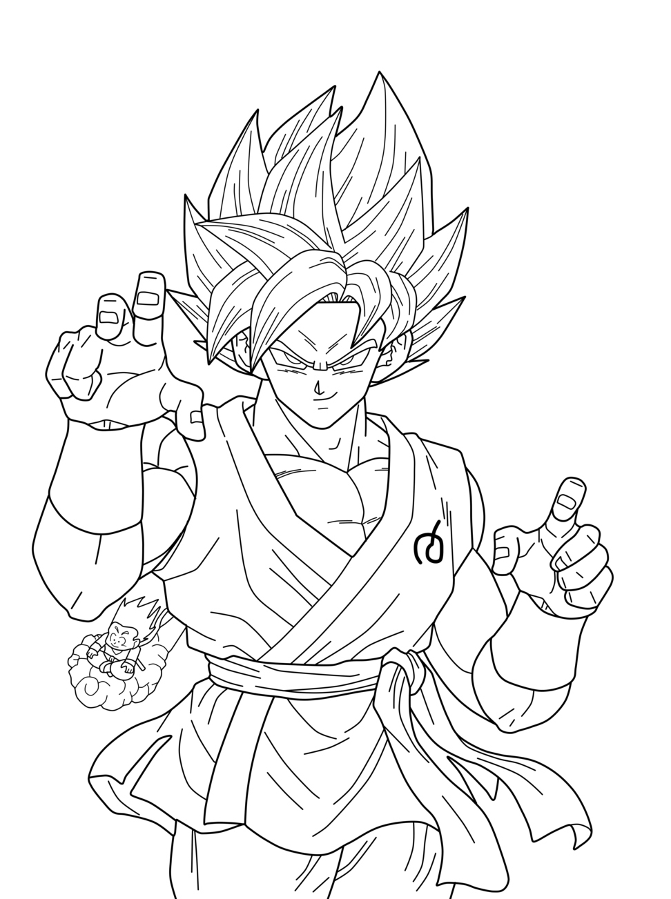 drip goku coloring pages printable jpg