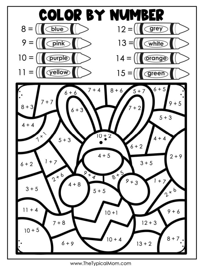 35 Easter Number Coloring Pages Printable 1