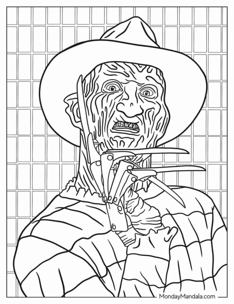 35 Scary Coloring Pages Printable 1