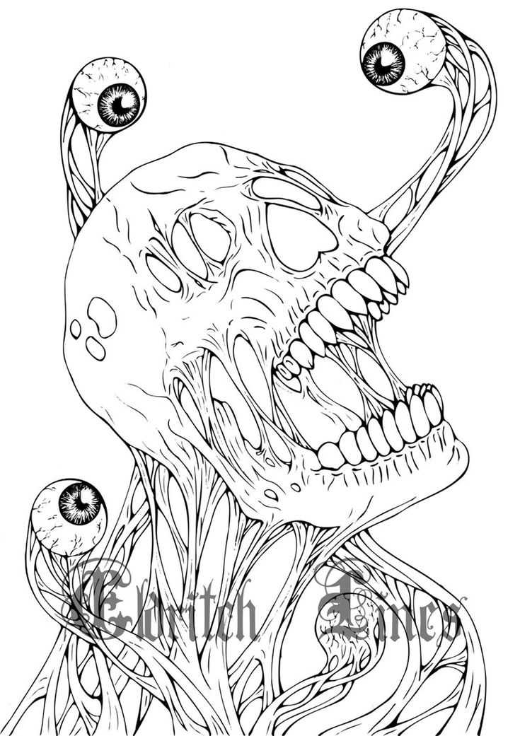 35 Scary Coloring Pages Printable 6