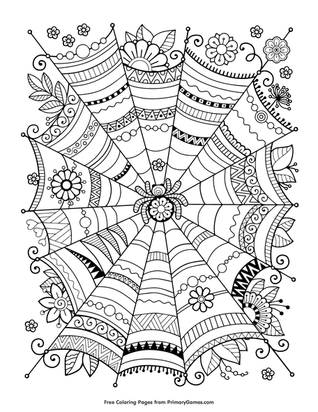 35 Spider Web Coloring Pages Printable 6