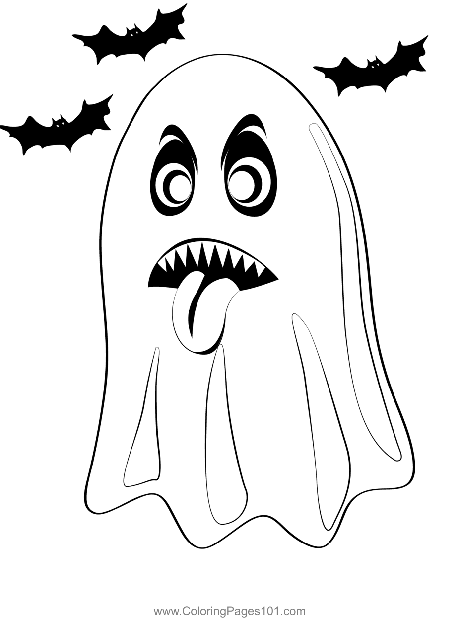 35 Spooky Ghost Coloring Pages Printable 21