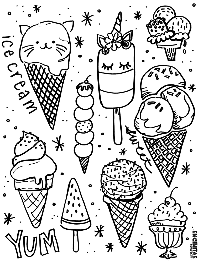 35 Sweet Ice Cream Coloring Pages Printable 3