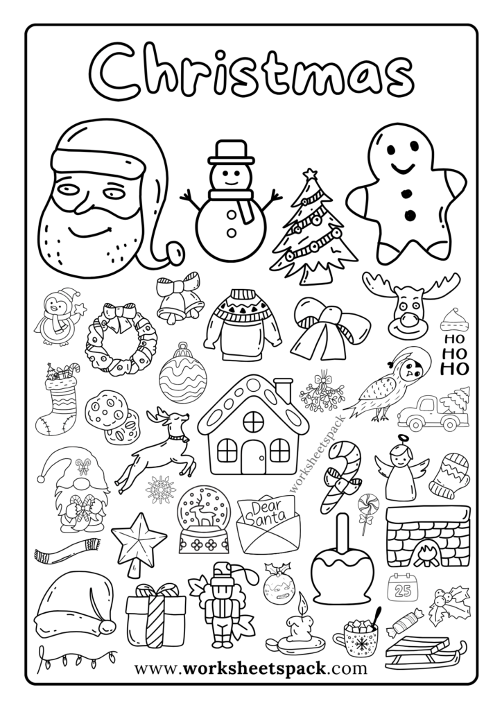 36 Cheerful Christmas Coloring Pages for Preschoolers Printable 13