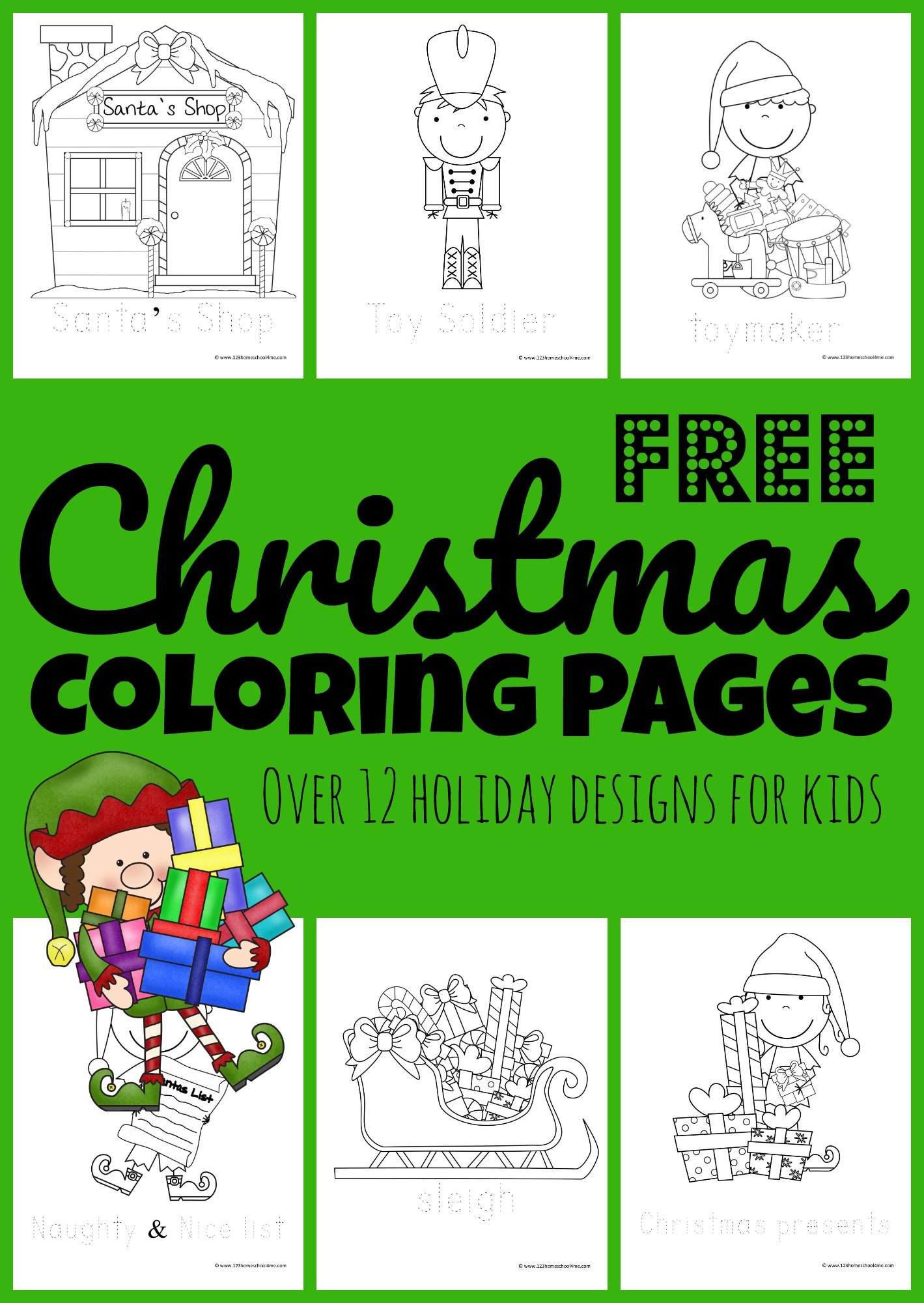 36 Cheerful Christmas Coloring Pages for Preschoolers Printable 4