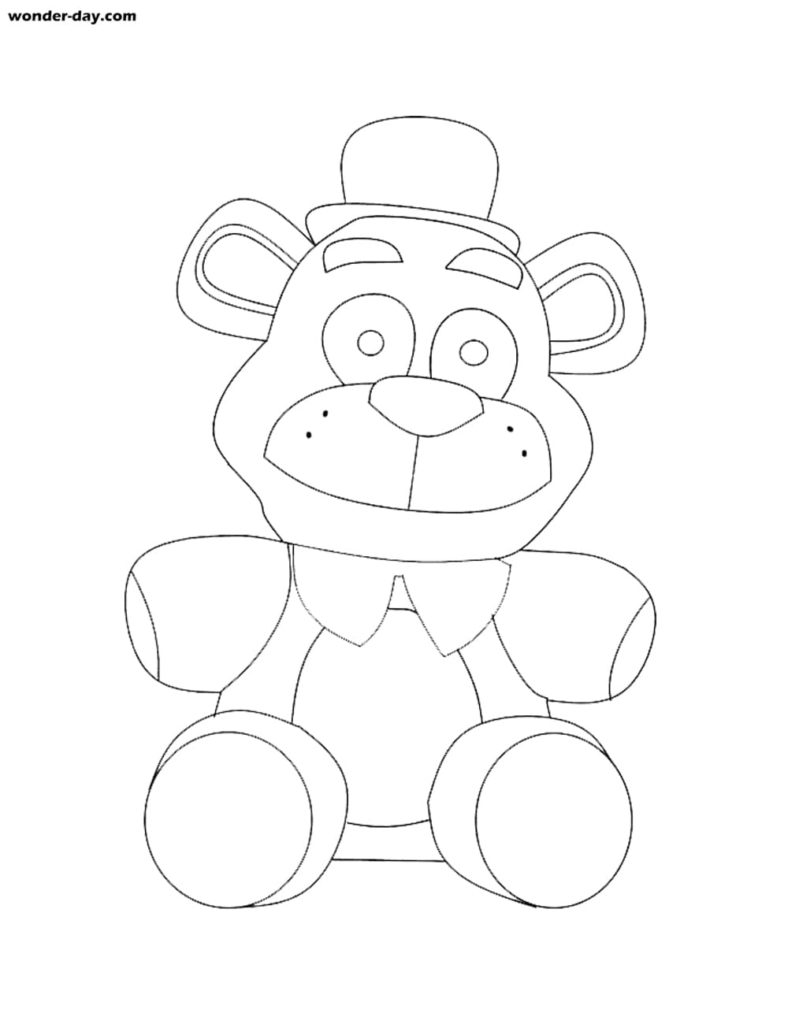 36 FNAF Plush Coloring Pages Printable 9