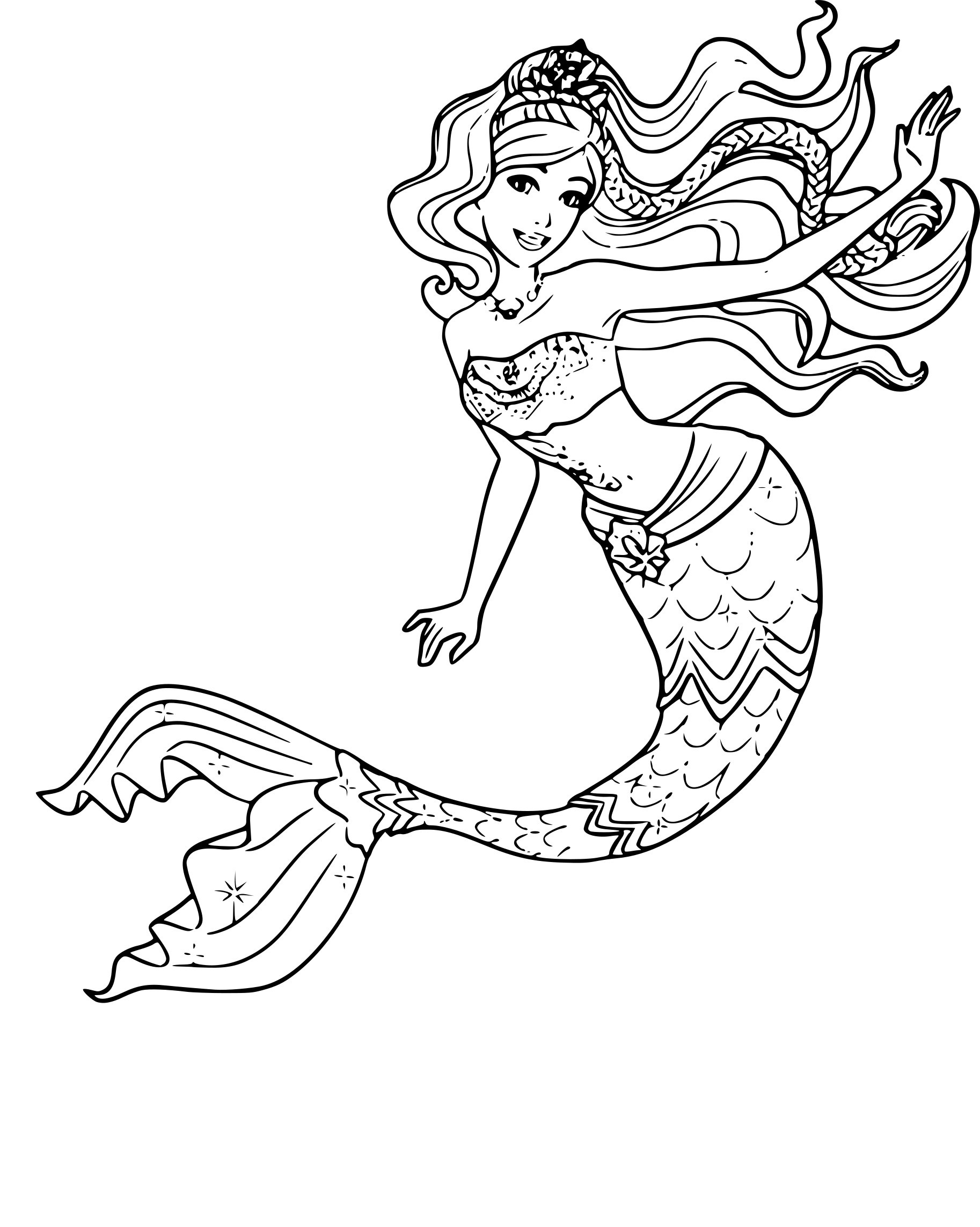 36 Fun Girl Coloring Pages Mermaid Printable 13