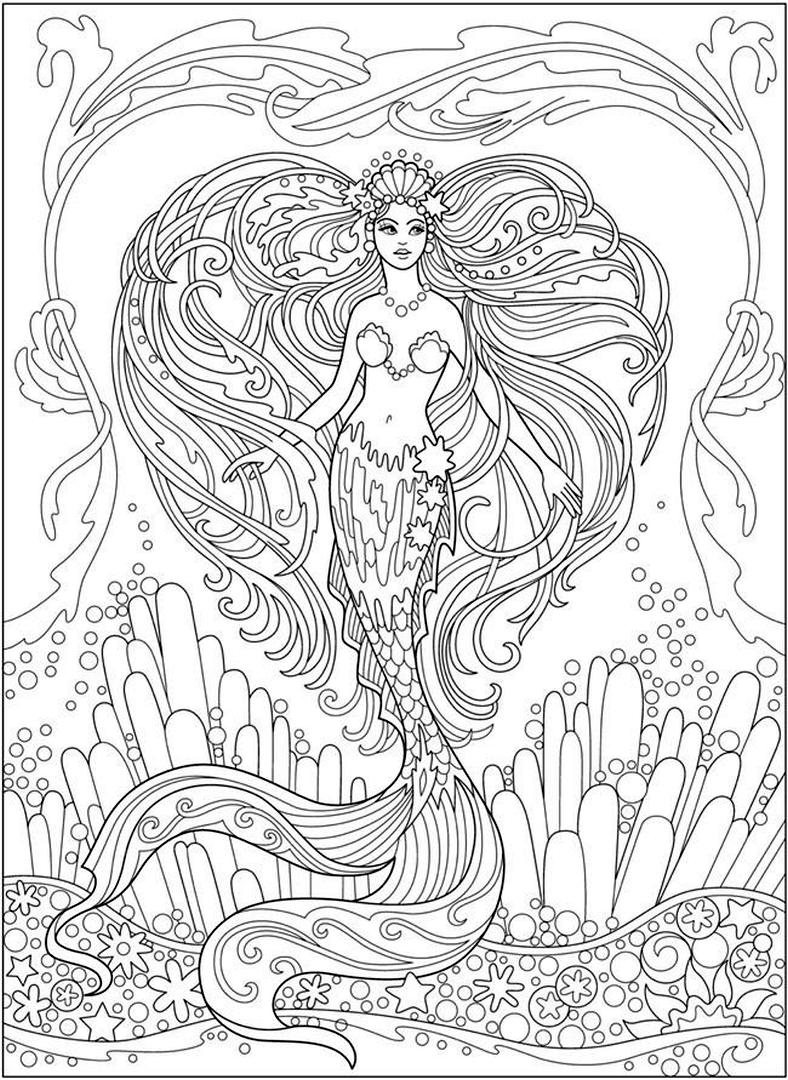 36 Fun Girl Coloring Pages Mermaid Printable 15