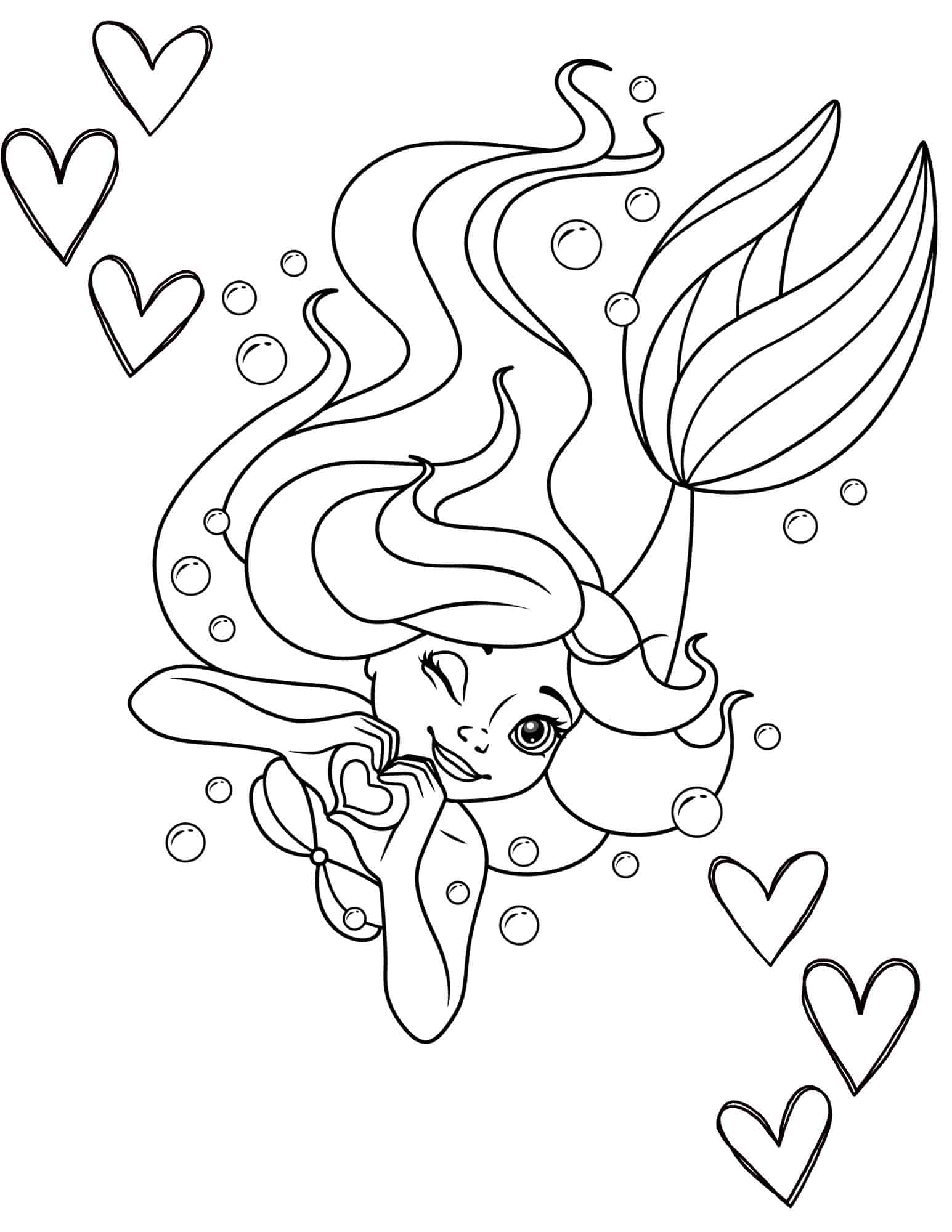 36 Fun Girl Coloring Pages Mermaid Printable 18