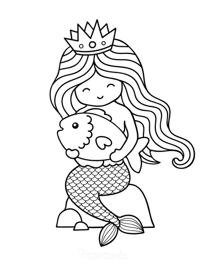 36 Fun Girl Coloring Pages Mermaid Printable 34