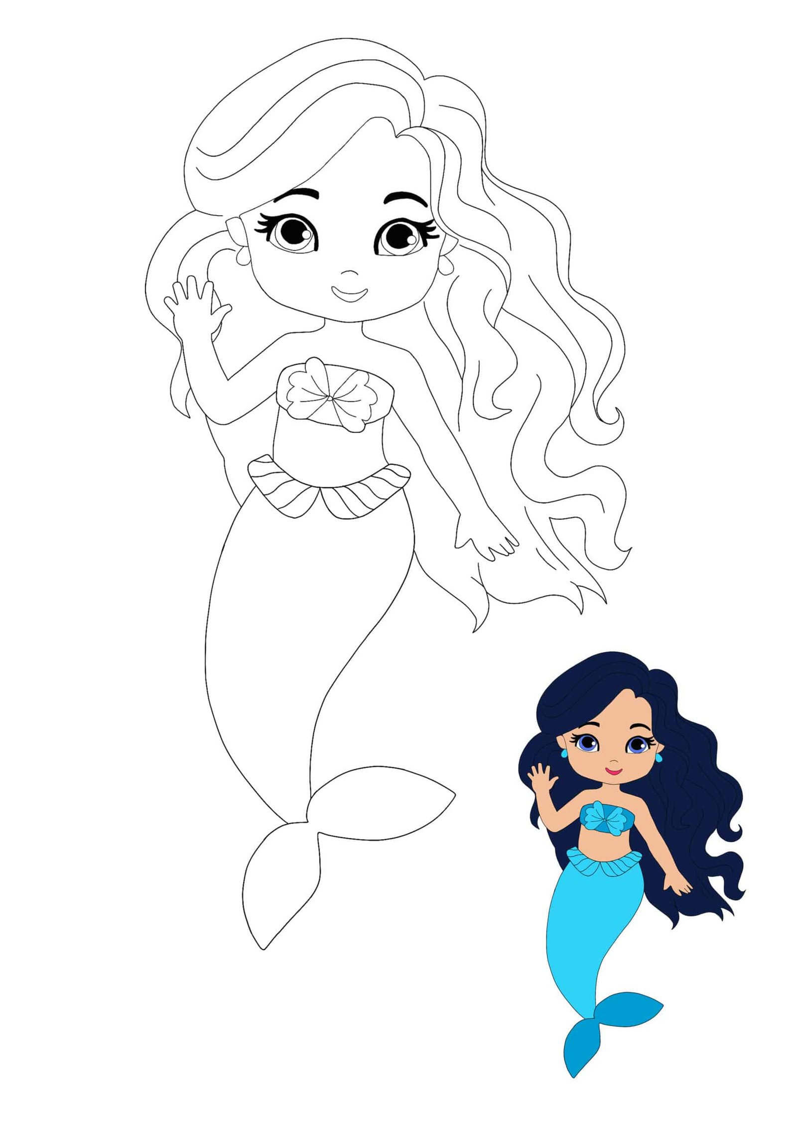 36 Fun Girl Coloring Pages Mermaid Printable 4