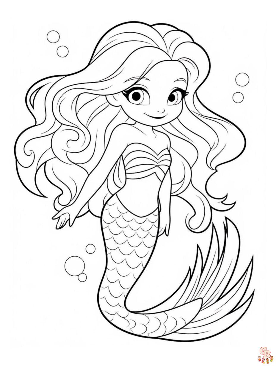 36 Fun Girl Coloring Pages Mermaid Printable 7