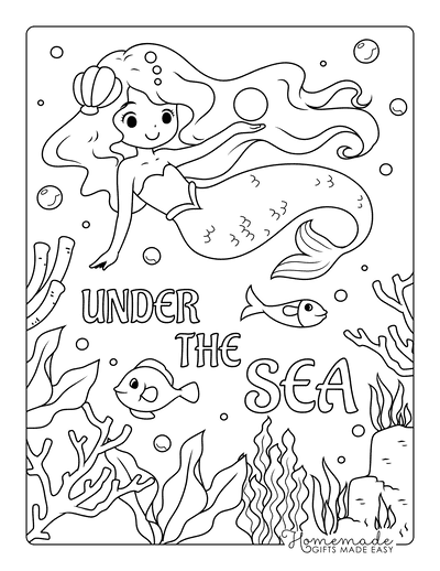 36 Fun Girl Coloring Pages Mermaid Printable 8