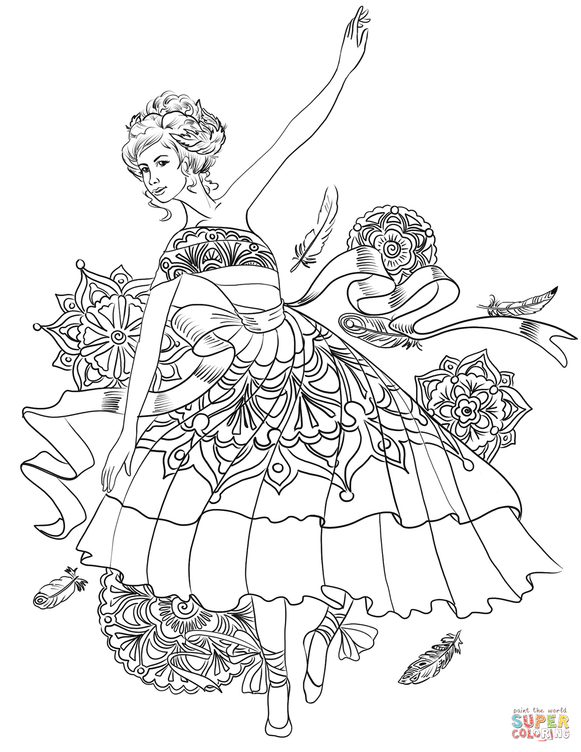 36 Graceful Ballet Coloring Pages Printable 12