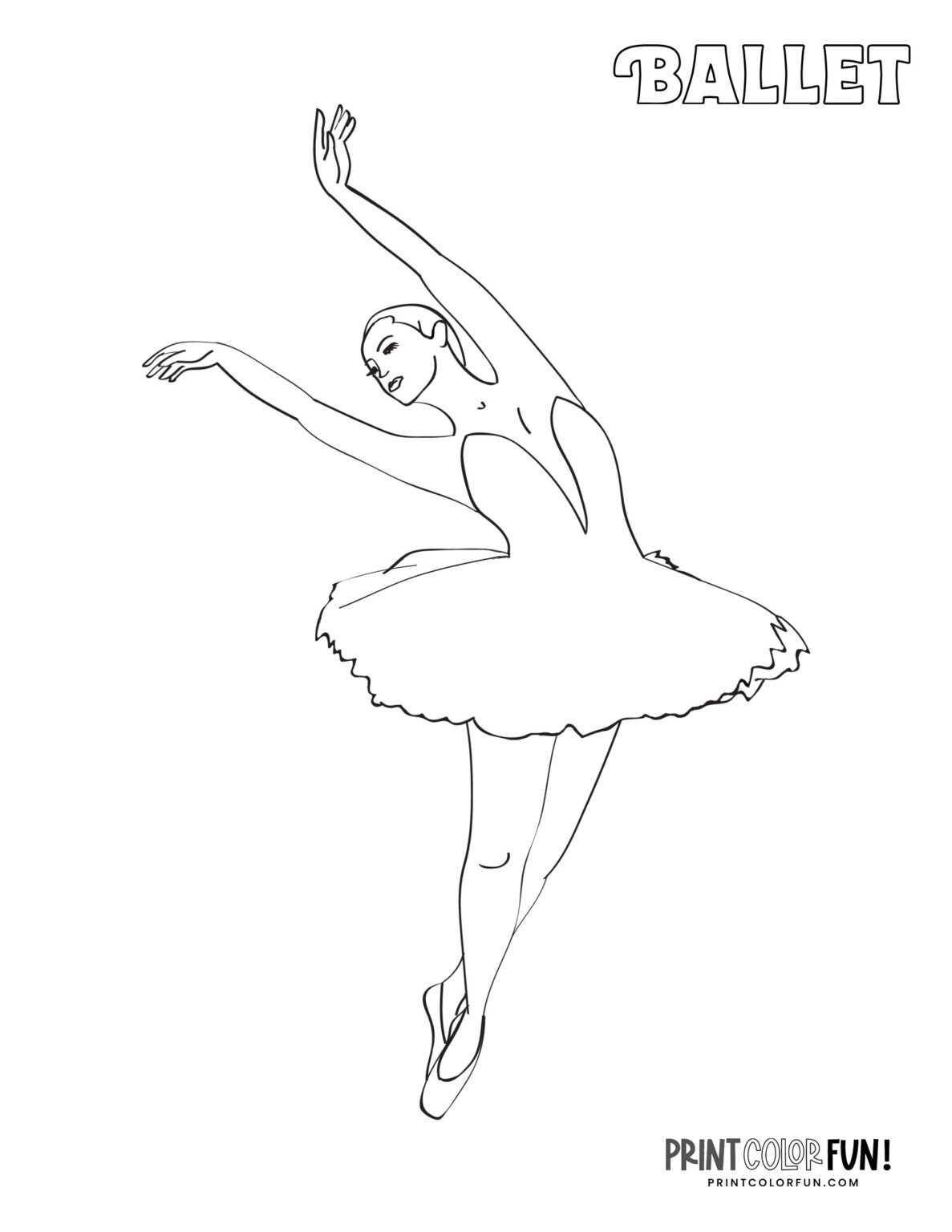 36 Graceful Ballet Coloring Pages Printable 7