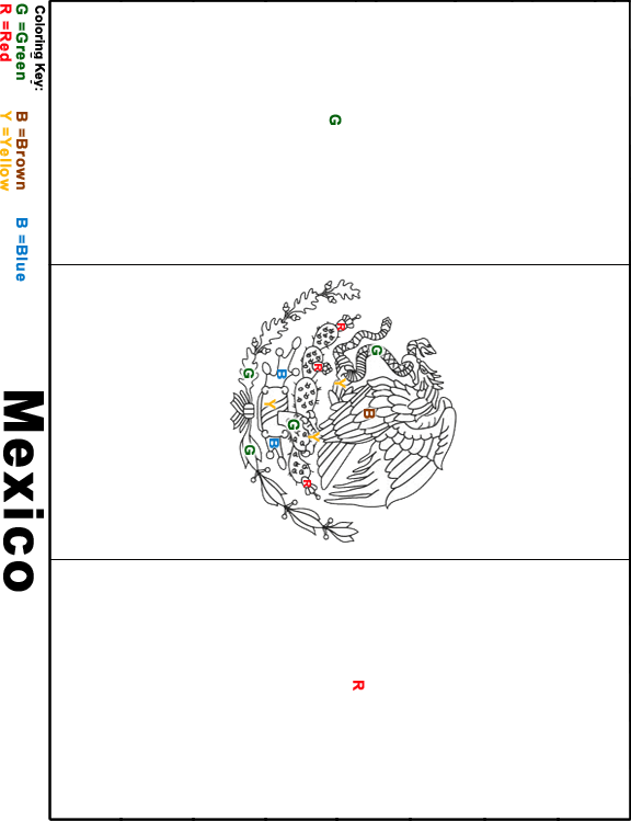 36 Mexico Flag Coloring Pages Printable 19