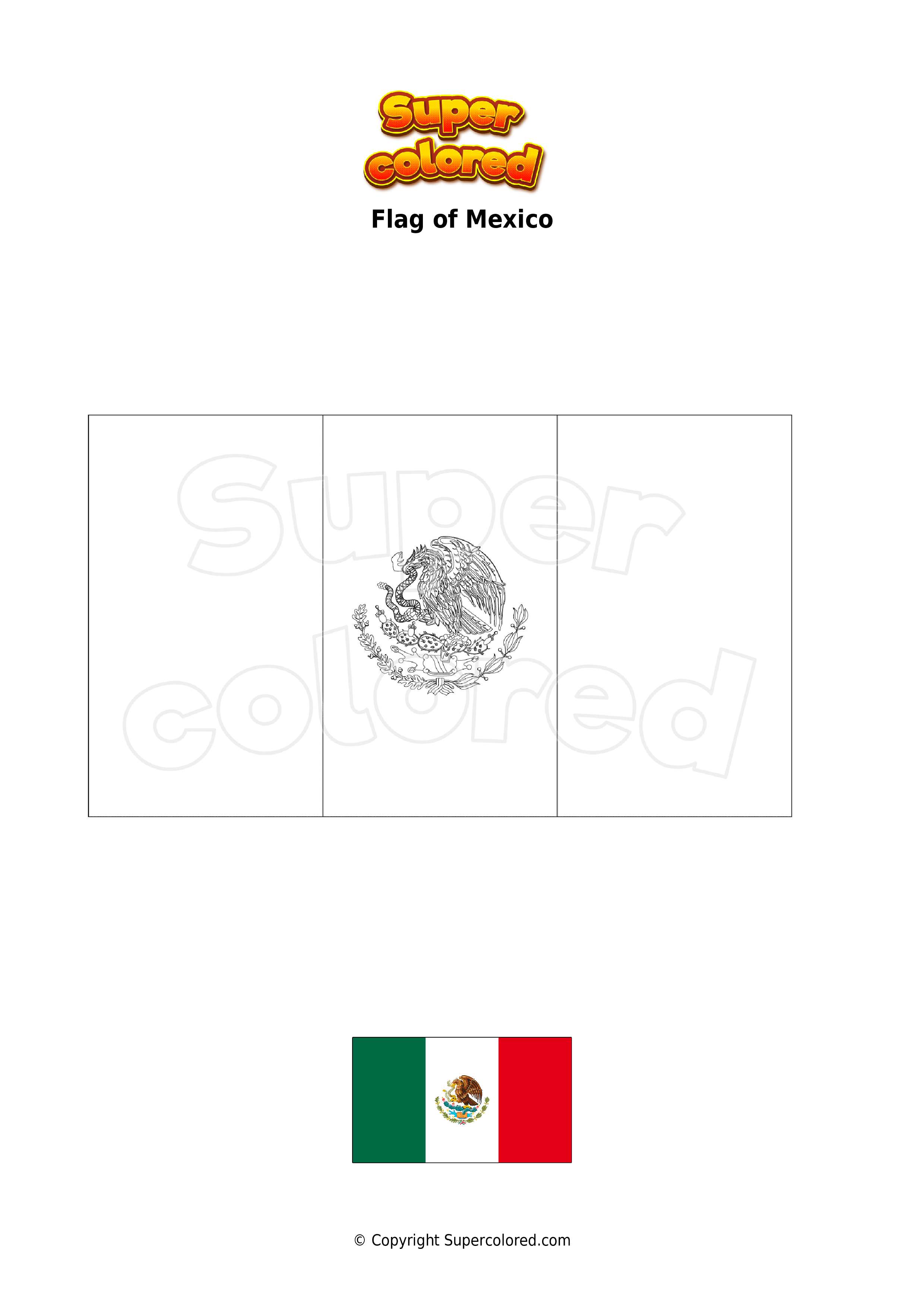 36 Mexico Flag Coloring Pages Printable 25