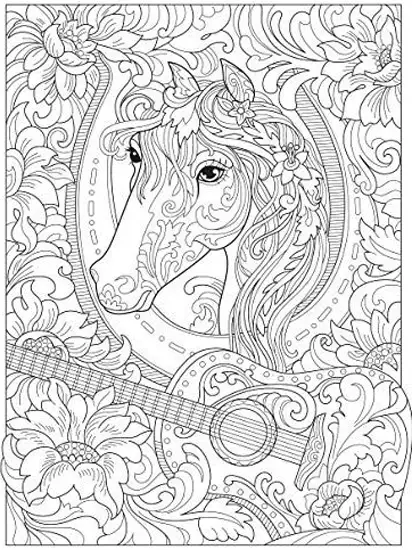 36 Relaxing Horse Coloring Pages for Adults Printable 13