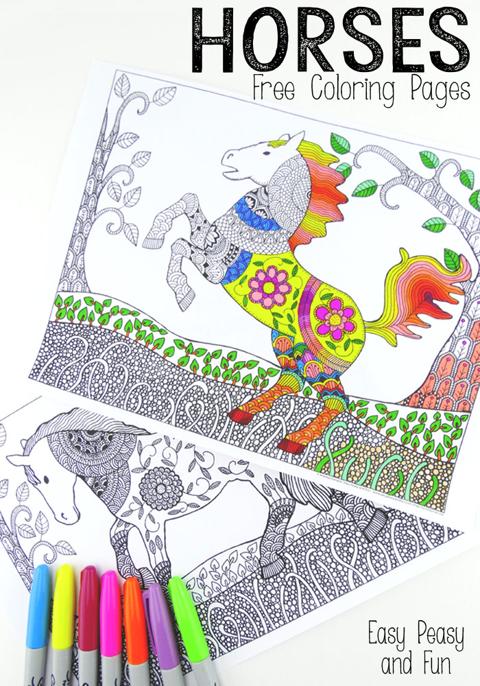 36 Relaxing Horse Coloring Pages for Adults Printable 19