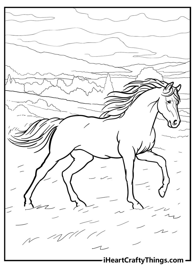 36 Relaxing Horse Coloring Pages for Adults Printable 20