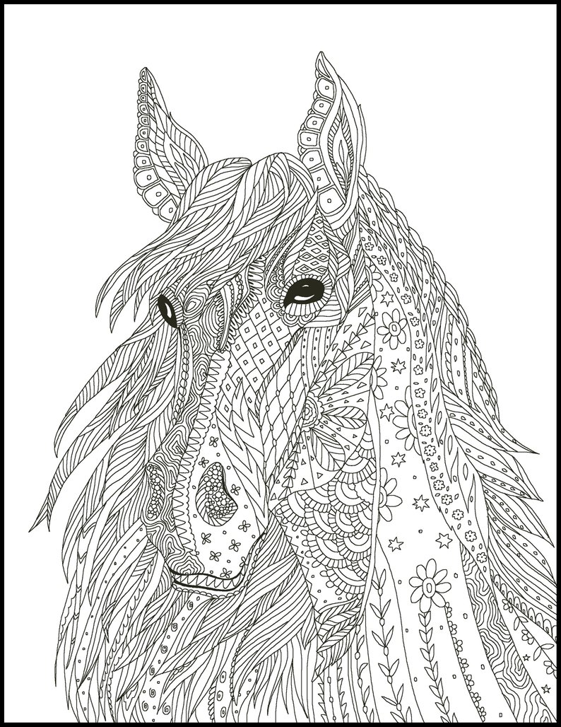 36 Relaxing Horse Coloring Pages for Adults Printable 26