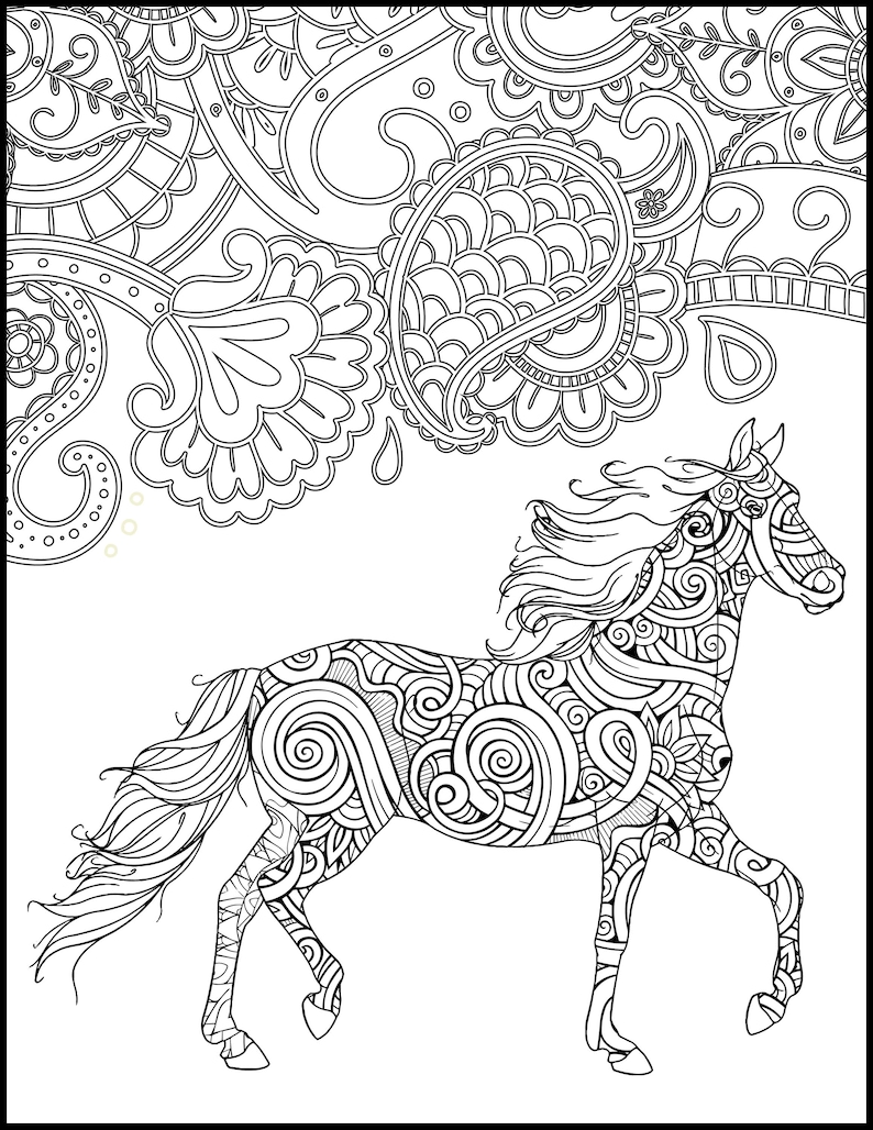 36 Relaxing Horse Coloring Pages for Adults Printable 28