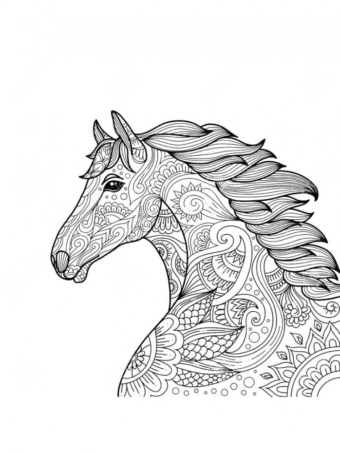 36 Relaxing Horse Coloring Pages for Adults Printable 29