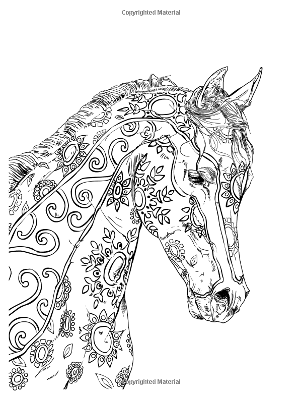 36 Relaxing Horse Coloring Pages for Adults Printable 4