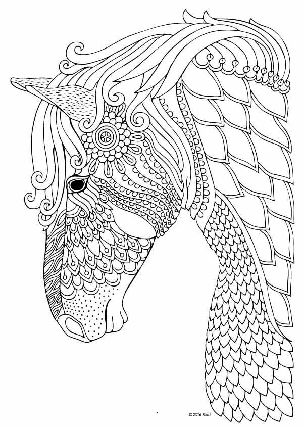 36 Relaxing Horse Coloring Pages for Adults Printable 8