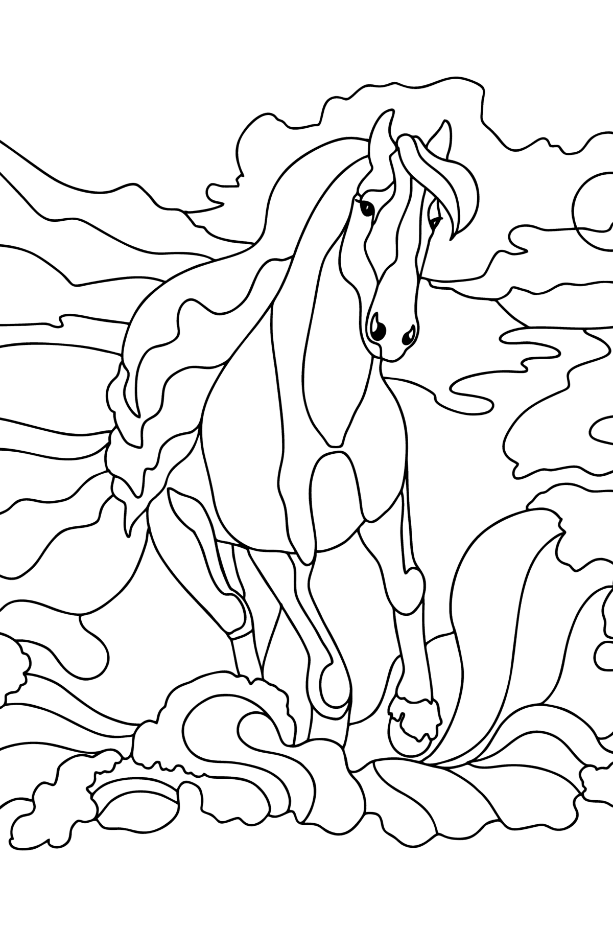 36 Relaxing Horse Coloring Pages for Adults Printable 9