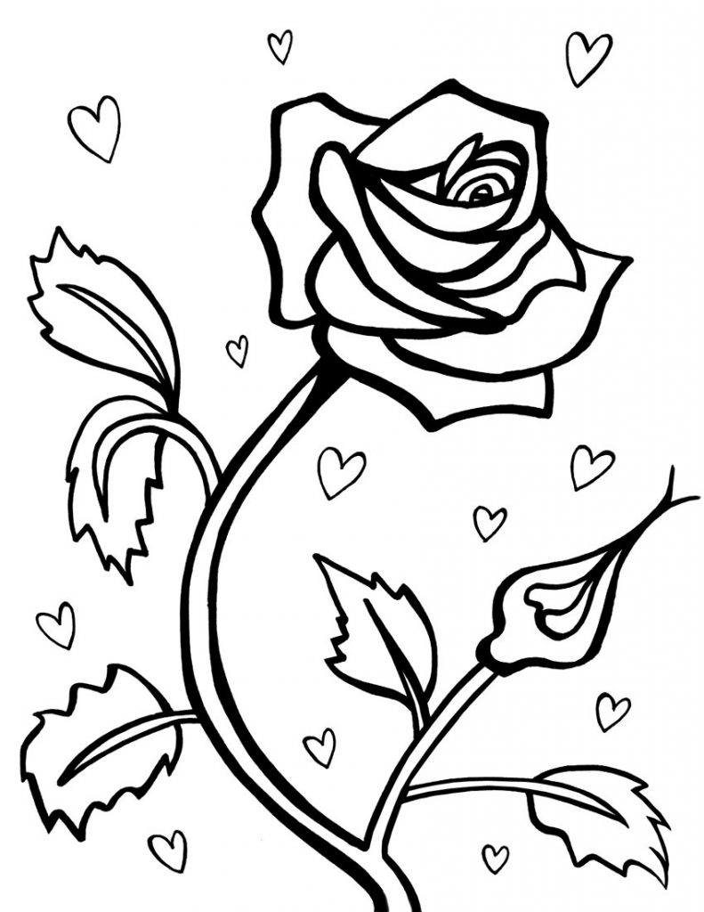 36 Roses Coloring Pages Printable 11