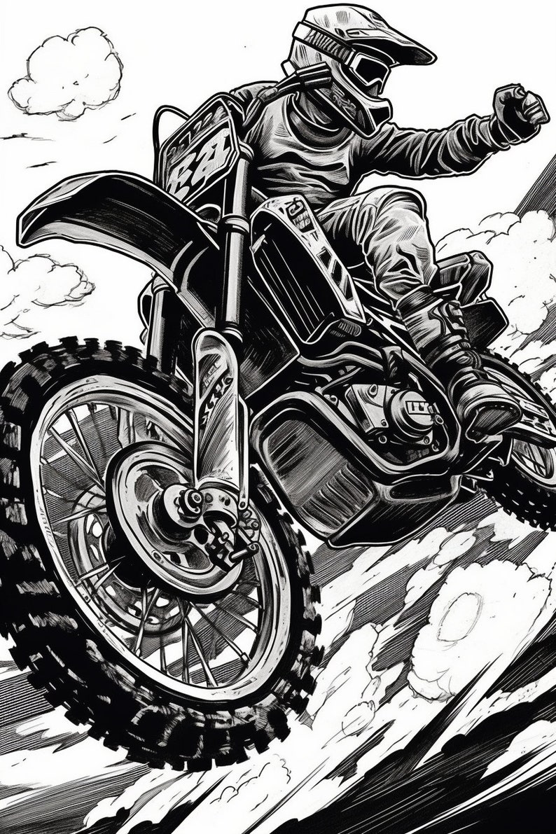 36 Thrilling Dirt Bike Coloring Pages Printable 15