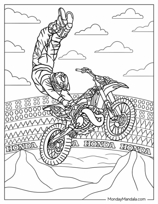 36 Thrilling Dirt Bike Coloring Pages Printable 4