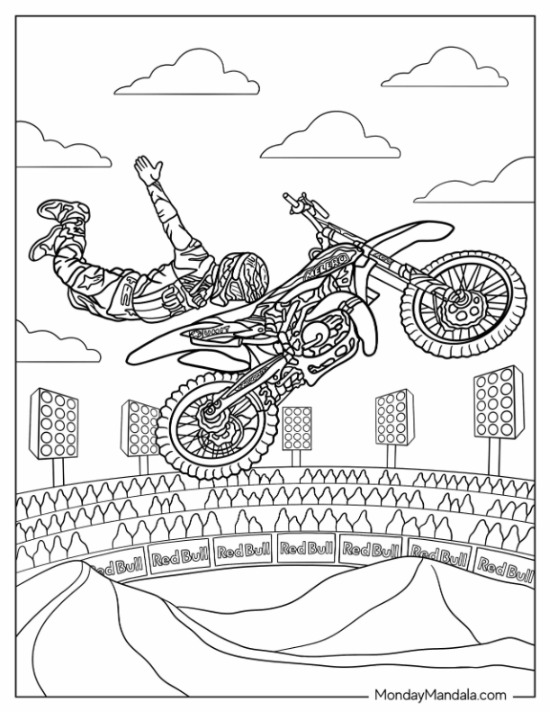 thrilling dirt bike coloring pages printable jpg