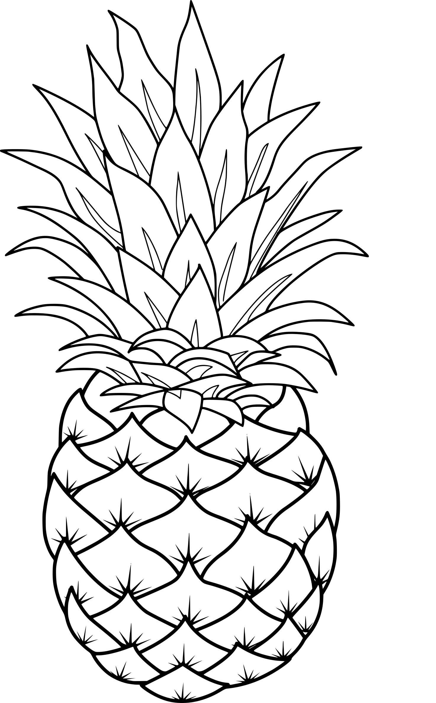 36 Tropical Pineapples Coloring Pages Printable 1