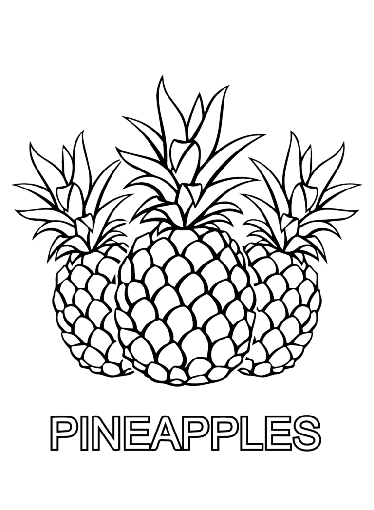 36 Tropical Pineapples Coloring Pages Printable 10