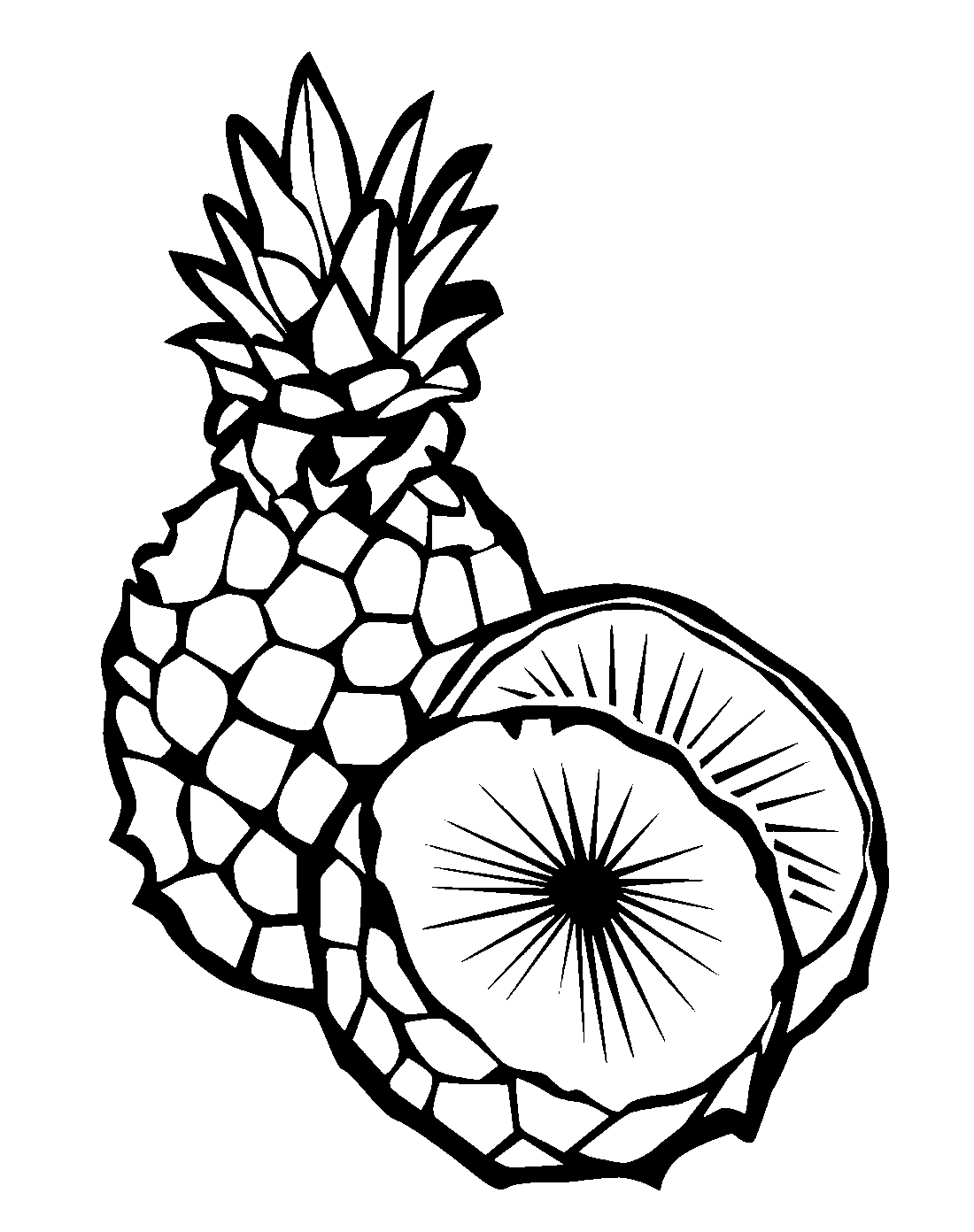 36 Tropical Pineapples Coloring Pages Printable 11